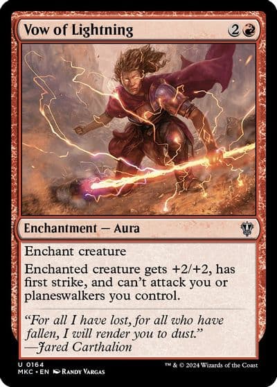 Vow of Lightning Commander: Murders at Karlov Manor Magic card