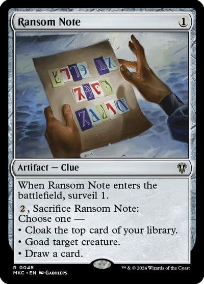 Ransom Note 0045 Commander: Murders at Karlov Manor Magic card