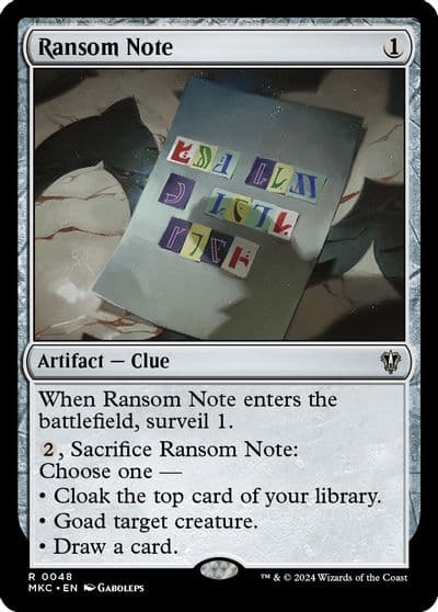 Ransom Note 0048 Commander: Murders at Karlov Manor Magic card