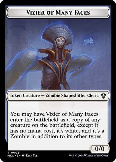 Vizier of Many Faces Zombie Double Sided Token Commander: Murders at Karlov Manor Magic card