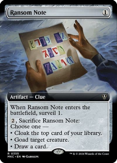 Ransom Note 0355 Extended Art Commander: Murders at Karlov Manor Magic card