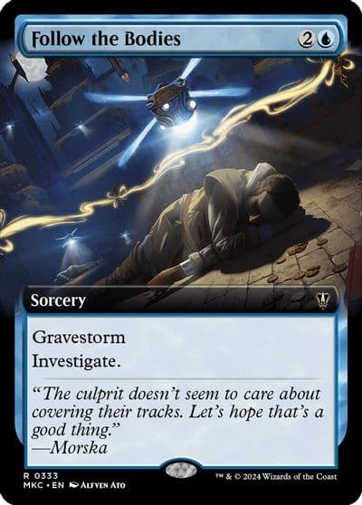 Follow the Bodies Extended Art Commander: Murders at Karlov Manor Magic card