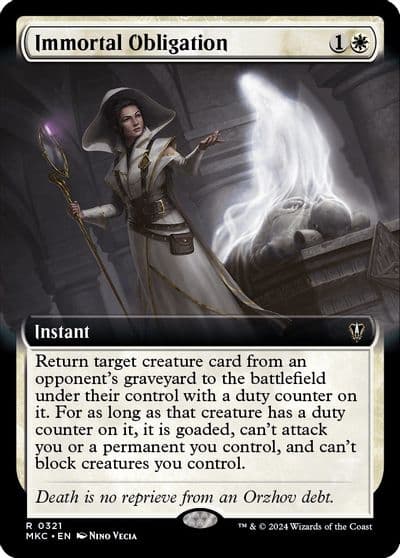 Immortal Obligation Extended Art Commander: Murders at Karlov Manor Magic card