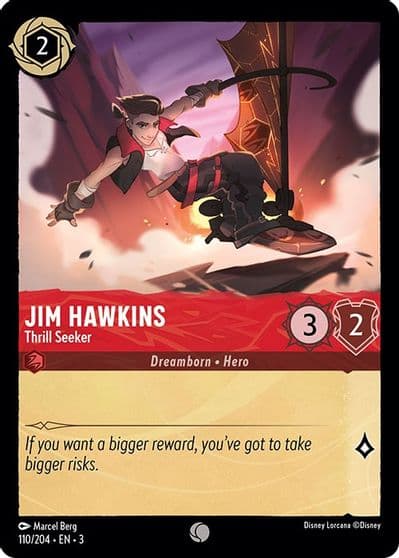 Jim Hawkins Thrill Seeker Into the Inklands Lorcana card