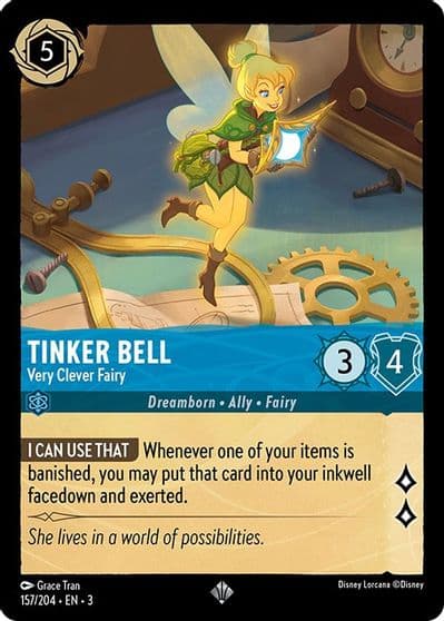 Tinker Bell Very Clever Fairy Into the Inklands Lorcana card