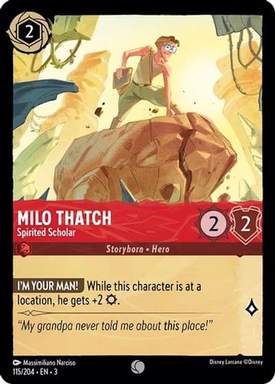 Milo Thatch Spirited Scholar Into the Inklands Lorcana card