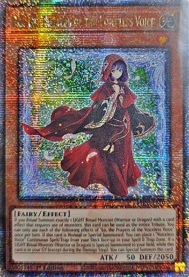 Lo the Prayers of the Voiceless Voice Quarter Century Secret Rare Phantom Nightmare Yu-Gi-Oh! card