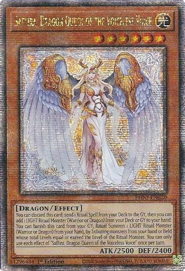 Saffira Dragon Queen of the Voiceless Voice Quarter Century Secret Rare Phantom Nightmare Yu-Gi-Oh! card