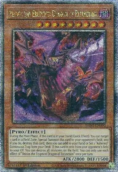 Veidos the Eruption Dragon of Extinction Quarter Century Secret Rare Phantom Nightmare Yu-Gi-Oh! card
