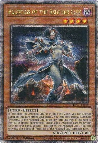 Priestess of the Ashened City Quarter Century Secret Rare Phantom Nightmare Yu-Gi-Oh! card
