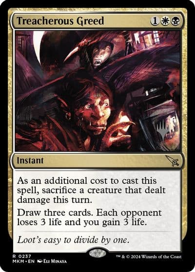 Treacherous Greed Promo Pack: Murders at Karlov Manor Magic card