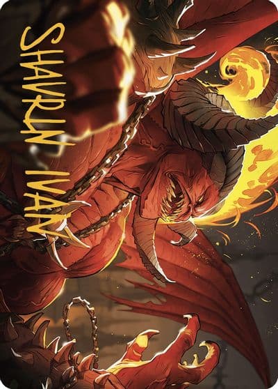 Rakdos Patron of Chaos Art Card 45 49 Gold Stamped Signature Art Series: Murders at Karlov Manor Magic card