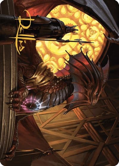 Niv Mizzet Guildpact Art Card 21 49 Gold Stamped Signature Art Series: Murders at Karlov Manor Magic card