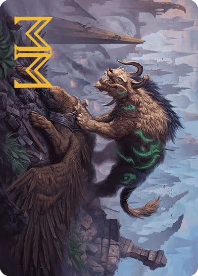 Axebane Ferox Art Card Gold Stamped Signature Art Series: Murders at Karlov Manor Magic card