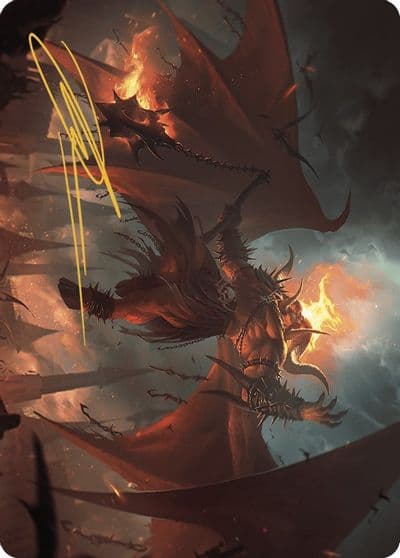 Rakdos Patron of Chaos Art Card 22 49 Gold Stamped Signature Art Series: Murders at Karlov Manor Magic card