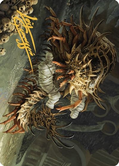 Rot Farm Mortipede Art Card Gold Stamped Signature Art Series: Murders at Karlov Manor Magic card