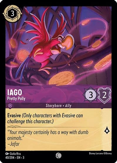 Iago Pretty Polly Into the Inklands Lorcana card