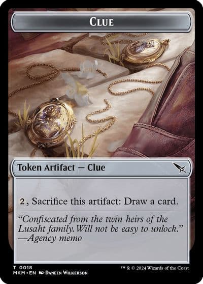 Clue 0018 A 0045 Double Sided Token Murders at Karlov Manor Magic card