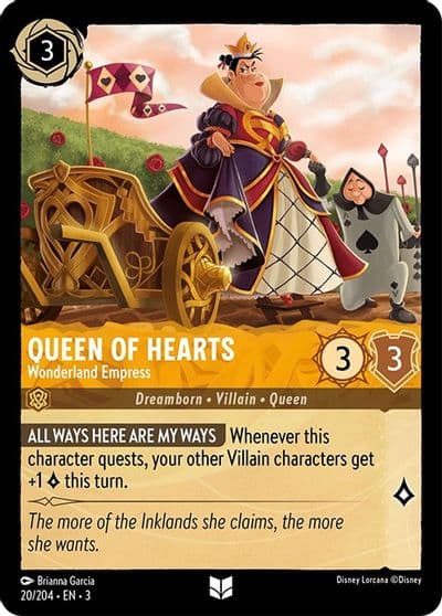 Queen of Hearts Wonderland Empress Into the Inklands Lorcana card