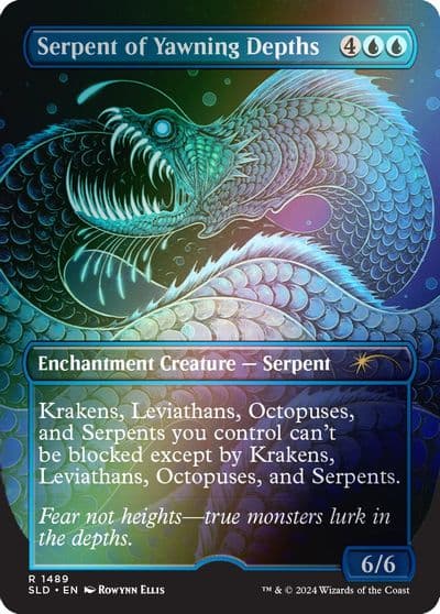 Serpent of Yawning Depths Rainbow Foil Secret Lair Drop Series Magic card