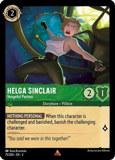 Helga Sinclair Vengeful Partner Into the Inklands Lorcana card