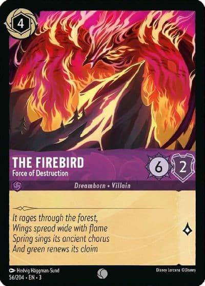 The Firebird Force of Destruction Into the Inklands Lorcana card