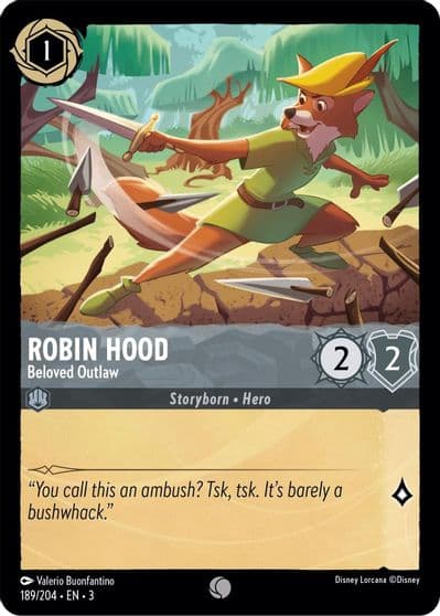 Robin Hood Beloved Outlaw Into the Inklands Lorcana card