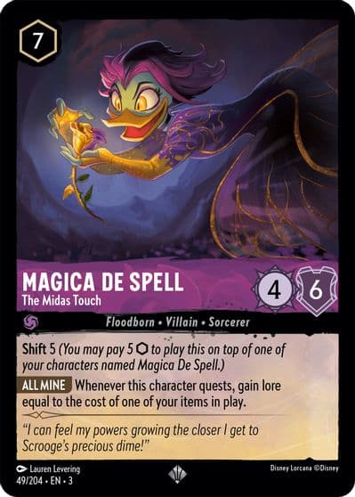 Magica De Spell The Midas Touch Into the Inklands Lorcana card
