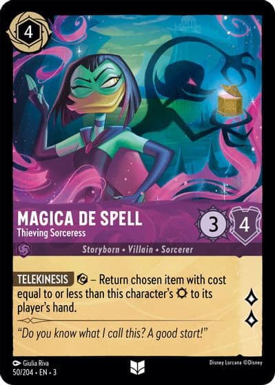 Magica De Spell Thieving Sorceress Into the Inklands Lorcana card