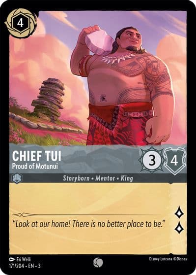 Chief Tui Proud of Motunui Into the Inklands Lorcana card