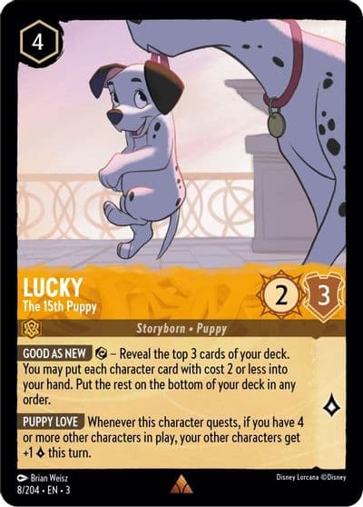 Lucky The 15th Puppy Into the Inklands Lorcana card
