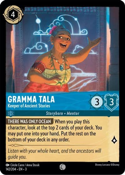 Gramma Tala Keeper of Ancient Stories Into the Inklands Lorcana card