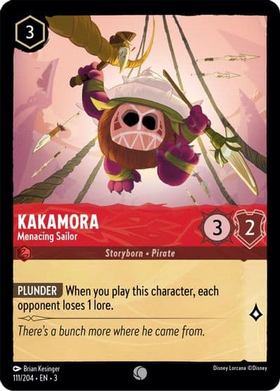 Kakamora Menacing Sailor Into the Inklands Lorcana card