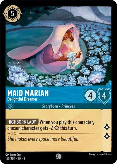 Maid Marian Delightful Dreamer Into the Inklands Lorcana card