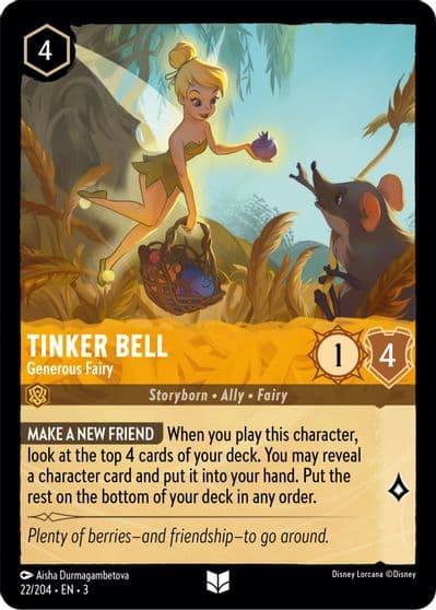 Tinker Bell Generous Fairy Into the Inklands Lorcana card
