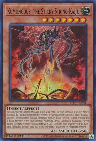 Kumongous the Sticky String Kaiju Battles of Legend: Chapter 1 Yu-Gi-Oh! card