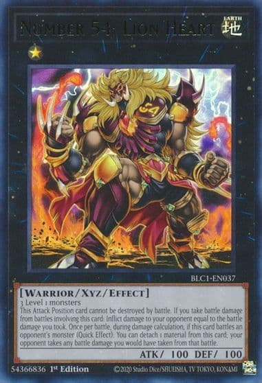 Number 54 Lion Heart Battles of Legend: Chapter 1 Yu-Gi-Oh! card