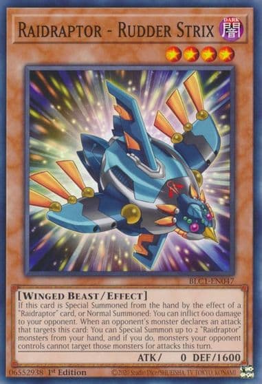 Raidraptor Rudder Strix Battles of Legend: Chapter 1 Yu-Gi-Oh! card