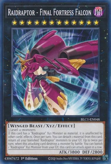Raidraptor Final Fortress Falcon Battles of Legend: Chapter 1 Yu-Gi-Oh! card