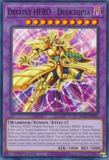 Destiny HERO Dusktopia Battles of Legend: Chapter 1 Yu-Gi-Oh! card