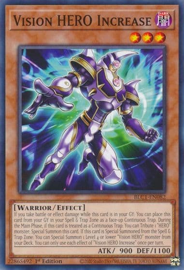 vision hero increase Battles of Legend: Chapter 1 Yu-Gi-Oh! card
