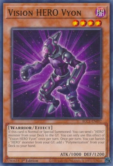 Vision HERO Vyon Battles of Legend: Chapter 1 Yu-Gi-Oh! card