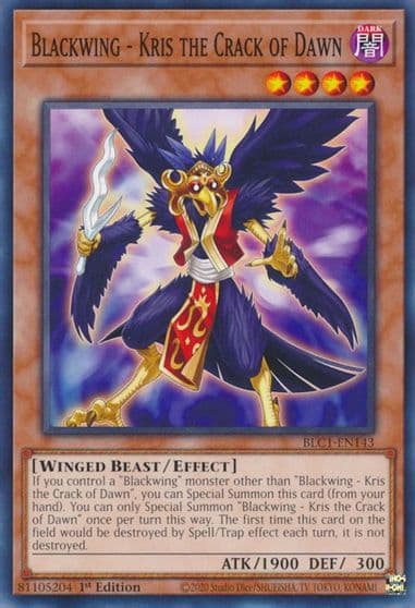 Blackwing Kris the Crack of Dawn Battles of Legend: Chapter 1 Yu-Gi-Oh! card