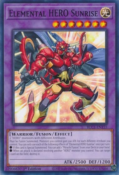 elemental hero sunrise Battles of Legend: Chapter 1 Yu-Gi-Oh! card