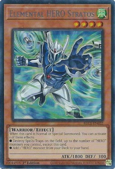 Elemental HERO Stratos Alternate Art Silver Battles of Legend: Chapter 1 Yu-Gi-Oh! card