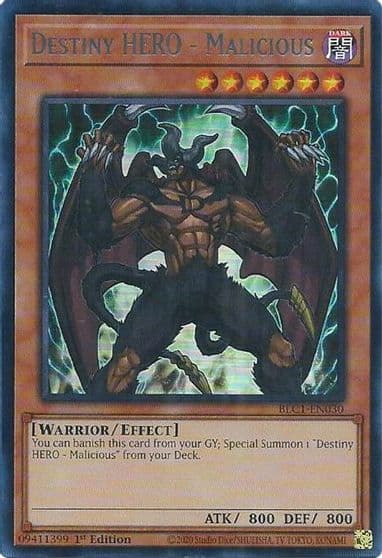 Destiny HERO Malicious Silver Battles of Legend: Chapter 1 Yu-Gi-Oh! card