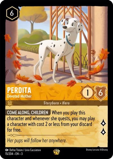 Perdita Devoted Mother Into the Inklands Lorcana card