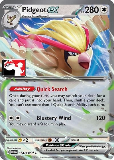 Pidgeot ex Prize Pack Series Cards Pokemon card