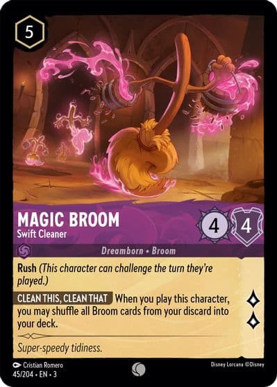 Magic Broom Swift Cleaner Into the Inklands Lorcana card