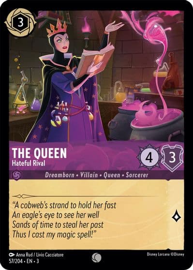 The Queen Hateful Rival Into the Inklands Lorcana card
